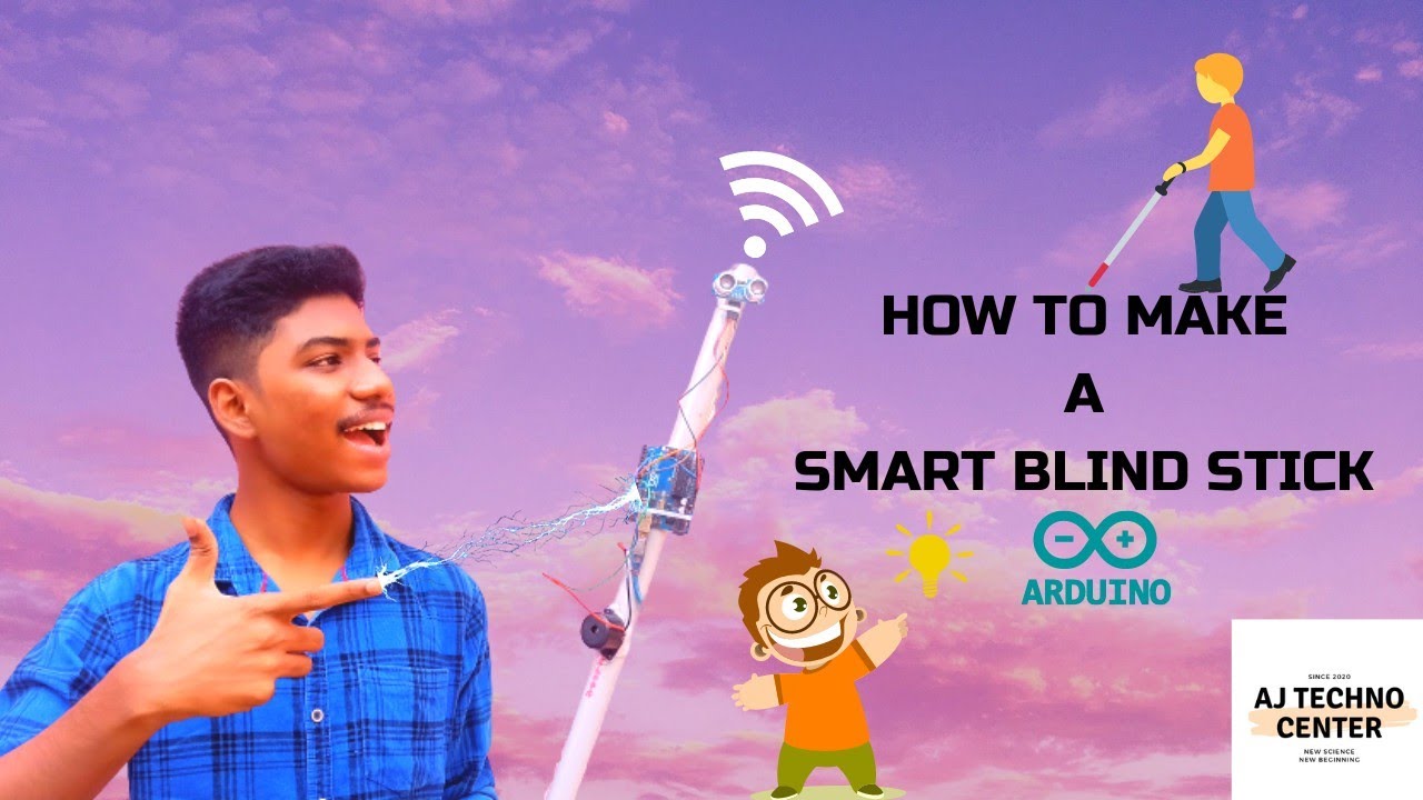 How to make a Smart Blind Stick || Using Ultrasonic sensor || AJ TECHNO ...