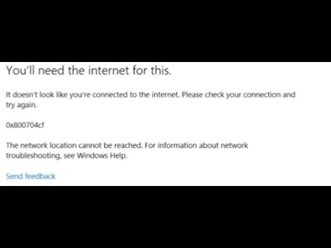 Sie benötigen das Internet für diesen 0x80070cf Windows Store Fehler