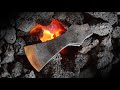 Axe making  forging another folded axe