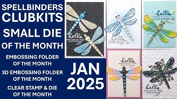 Spellbinders Clubkits Jan 2025 - Small Die | Clear Stamp & Die | 2D & 3D Embossing Folder