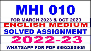 mhi 10 solved assignment 2022-23 in english | mhi 10 solved assignment 2022-23 | mhi 10 2022-23