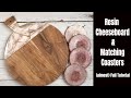 Resin Cheeseboard and Matching Rhombus Edge Coasters // (almost) Full Tutorial =)