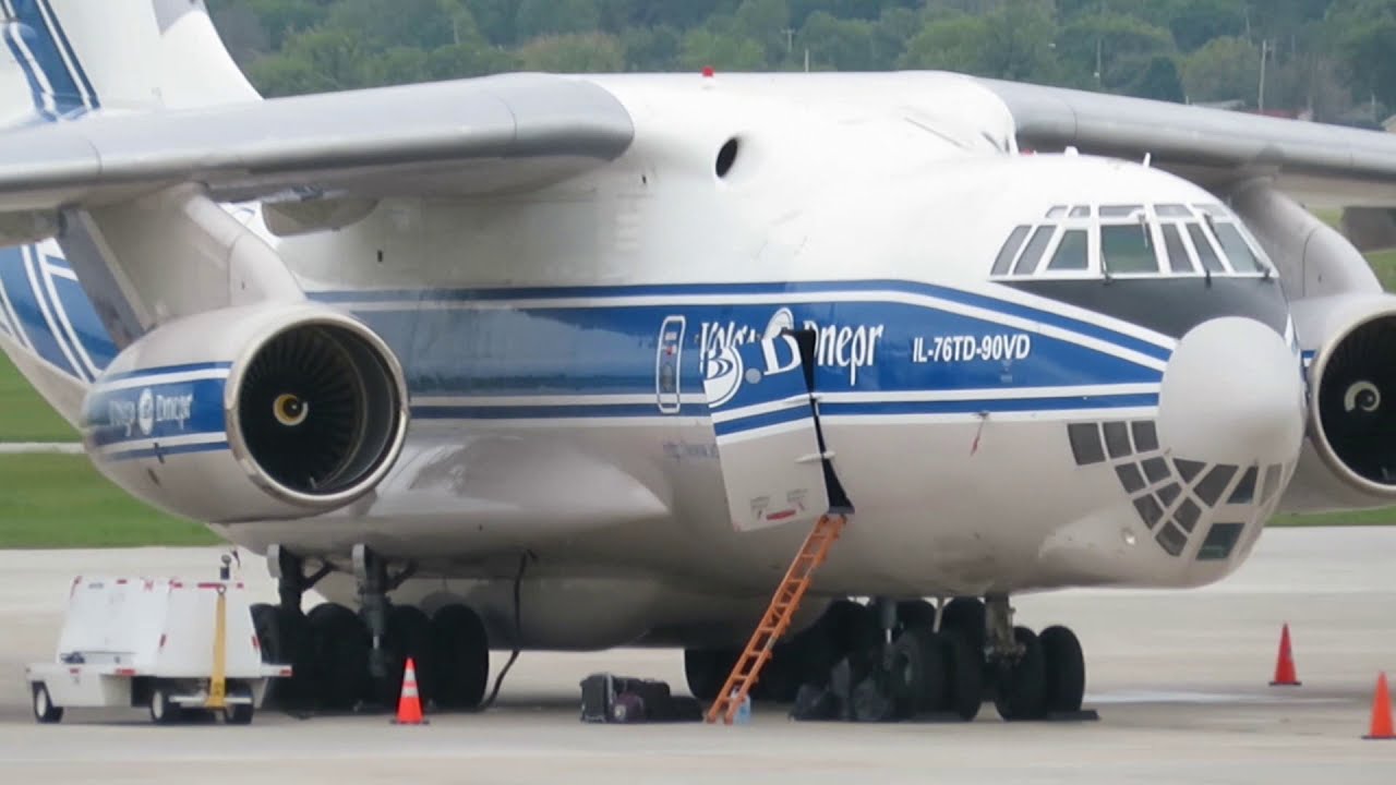 Volga Depnr Airlines Ilyushin IL-76 parked at CYWG - Winnipeg, Manitoba, Canada