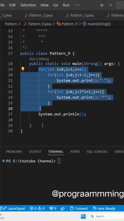 Star Pattern 9 - DSA PROGRAMMING #shorts #dsa #programming #shortsvideo ...