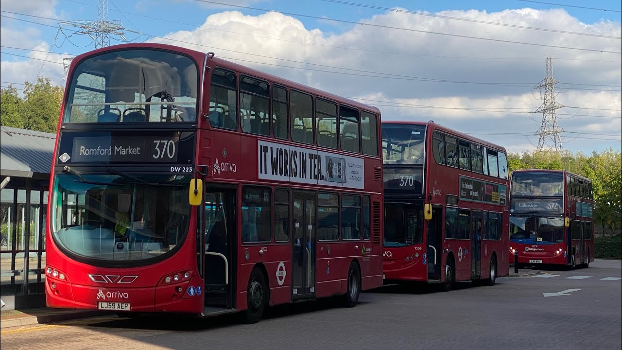 FULL ROUTE VISUAL | Arriva London Route 370 Lakeside To Romford ...