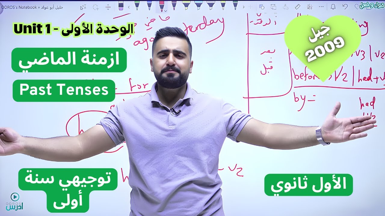 ازمنة الماضي - Past Tenses Unit 1 الأول ثانوي