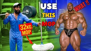 Anatoly GYM PRANK - ANATOLY Uses 32kg Mop in the Gym #25 | Bodybuilders Laughed… #GymPrank