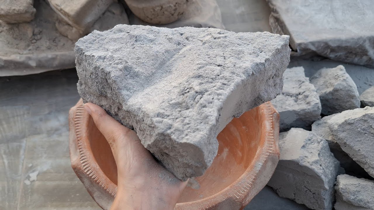 New video Pure cement dry&water clay pot crumbling satisfying