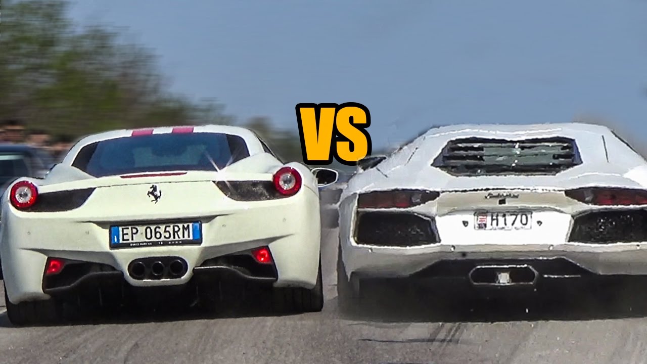 Lamborghini Aventador VS Ferrari 458 Italia! Which one is ...