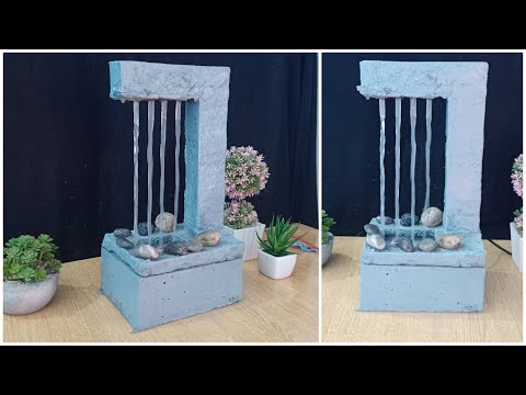 Как сделать красивый водопад фонтан | Мини Столешница фонтан | Craft Hub Цемент фонтан