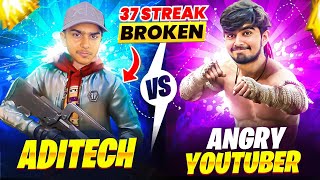 First Time Broke 37 Winning Streak 😱 Aditech Vs Angry YouTuber 🤬 बच्चे को गुस्सा आ गया || Aditech
