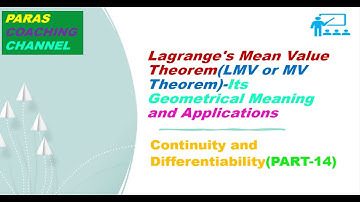 Continuity and Differentiability(PART-14) ||Lagrange