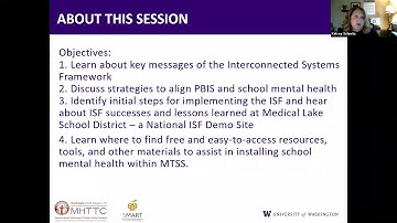 Interconnected Systems Framework School Mental Health within a MTSS Framework