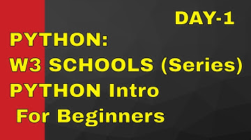 PYTHON:W3 SCHOOLS (Series) DAY-1/PYTHON Intro For Beginners/VL INFOTECH