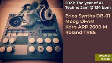 2023: The year of AI | Techno Jam @ 134 bpm | Erica Synths DB-01 DFAM Korg ARP 2600 M & TR8S
