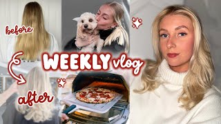 NEW hair transformation, pizza party & Christmas Eve...  WEEKLY VLOG