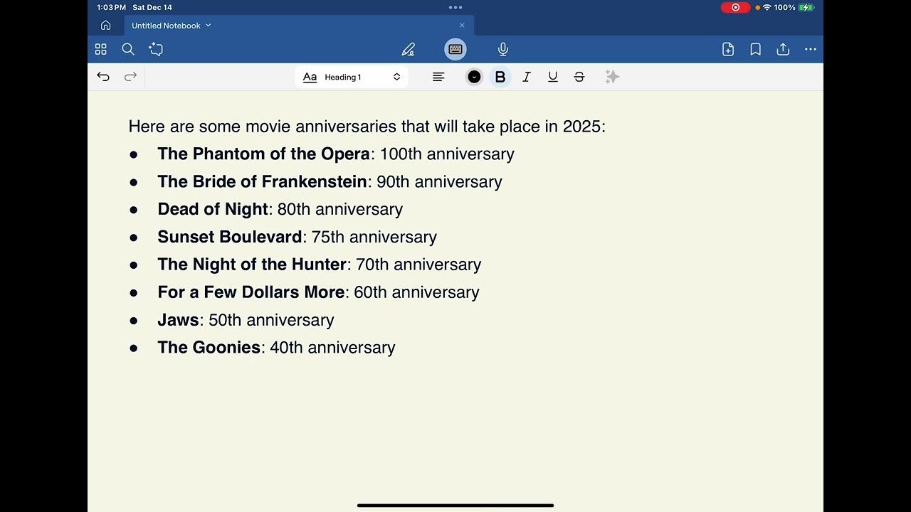 Here are some movie anniversaries that will take place in 2025 YouTube