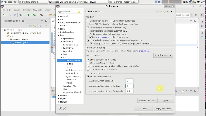 Java development - Configuring better intellisense/auto completion support in eclipse