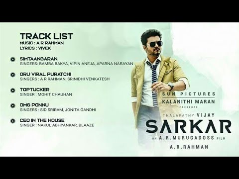 Sarkar TamilJukebox  ARRahman  ThalapathyVijay Keerthy SureshVaralaxmi SarathkumarYogi Babu