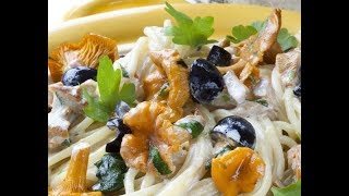 Юлия Высоцкая — Спагетти с лисичками и оливками Юлия Высоцкая — Спагетти с лисичками и оливками