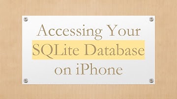 Accessing Your SQLite Database on iPhone
