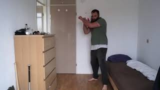Improvised weapons training with a long crowbar 1 Testing and experimenting with the hand placements