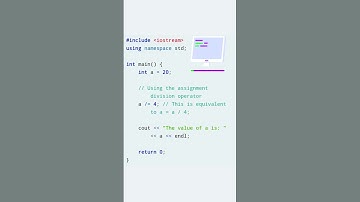 Assignment division operator in CPP language / Arithmetic division operator / Arithmetic operator
