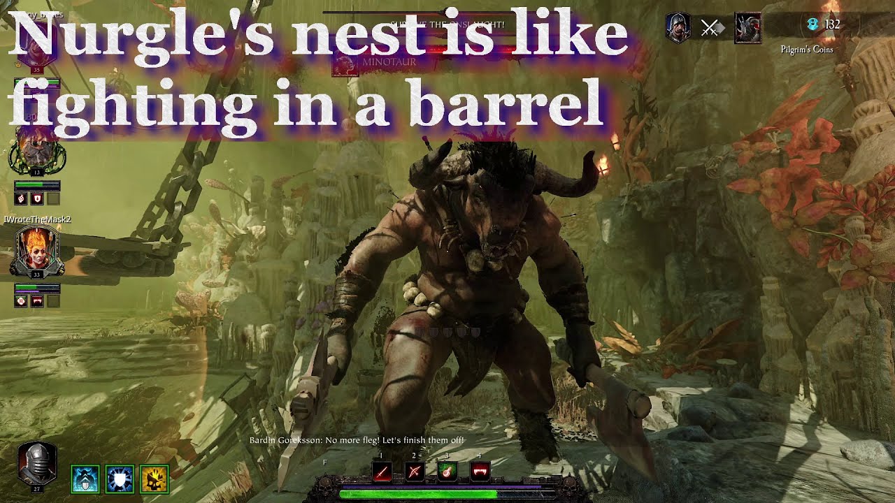 Warhammer Vermintide 2 gameplay - Chaos Wastes - Expedition of Courage - Nurgle Champion with Victor