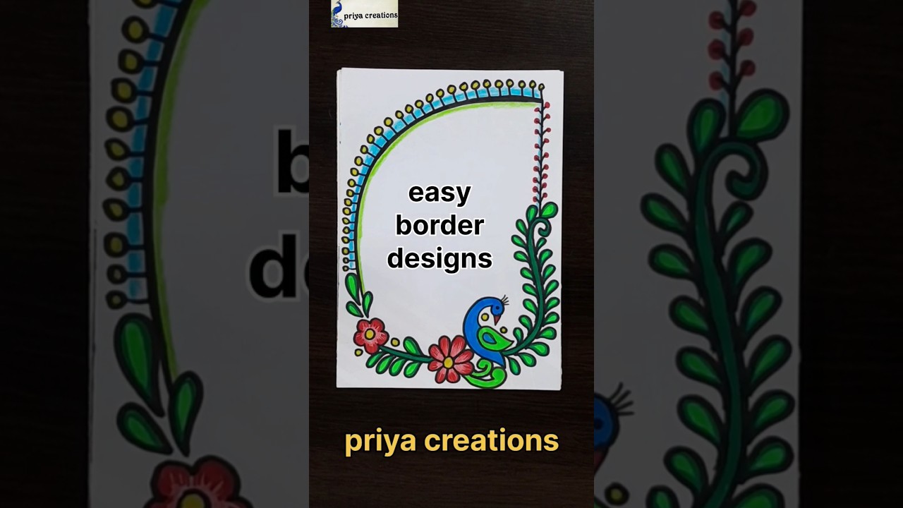 Top 10 border designs | Peacock border design | side border designs | border design | project design