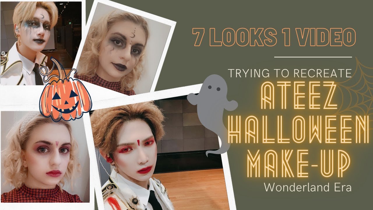 Trying to recreate Ateez Halloween Make-Up (Wonderland) - YouTube