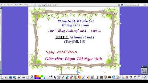 Tiếng Anh Lớp 2 -  Tuần 24 -  Unit 7: At home (Cont.)  (Tiny Talk 1B)