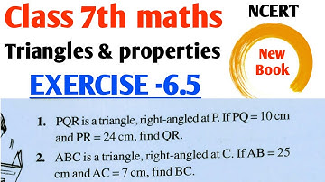 Exercise 6.5 l Class 7th maths l Part2 l CBSE board l Chapter 6 l Triangle & properties l Solution