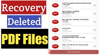 Recovery Deleted PDF Files | Restore PDF Files