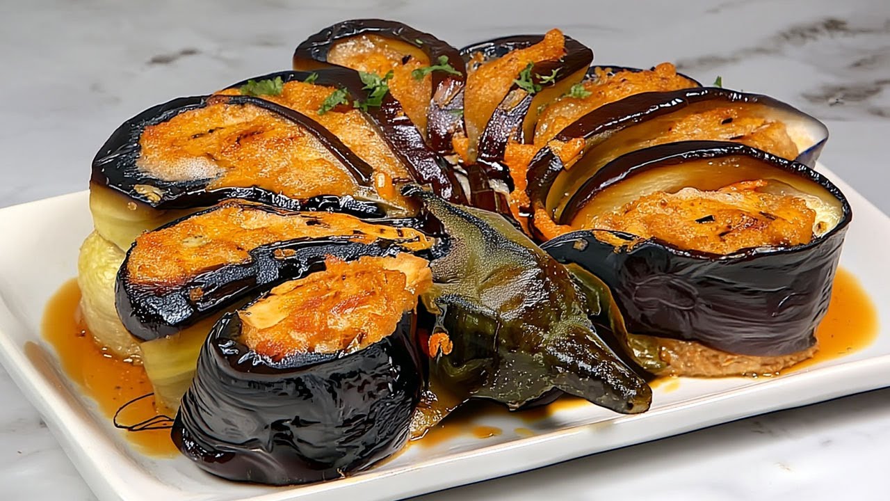 Leckere Auberginenrezepte! Gefüllte Auberginen aus dem Ofen! Das beste Auberginenrezept!