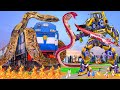 विशाल ट्रेन रोबोट जेसीबी सांप Giant Train Robot Jcb Snake Hindi Kahaniya Comedy Video हिंदी कहानियाँ