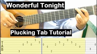 Wonderful Tonight Guitar Lesson Plucking Tab Tutorial Guitar Lessons for Beginners chords