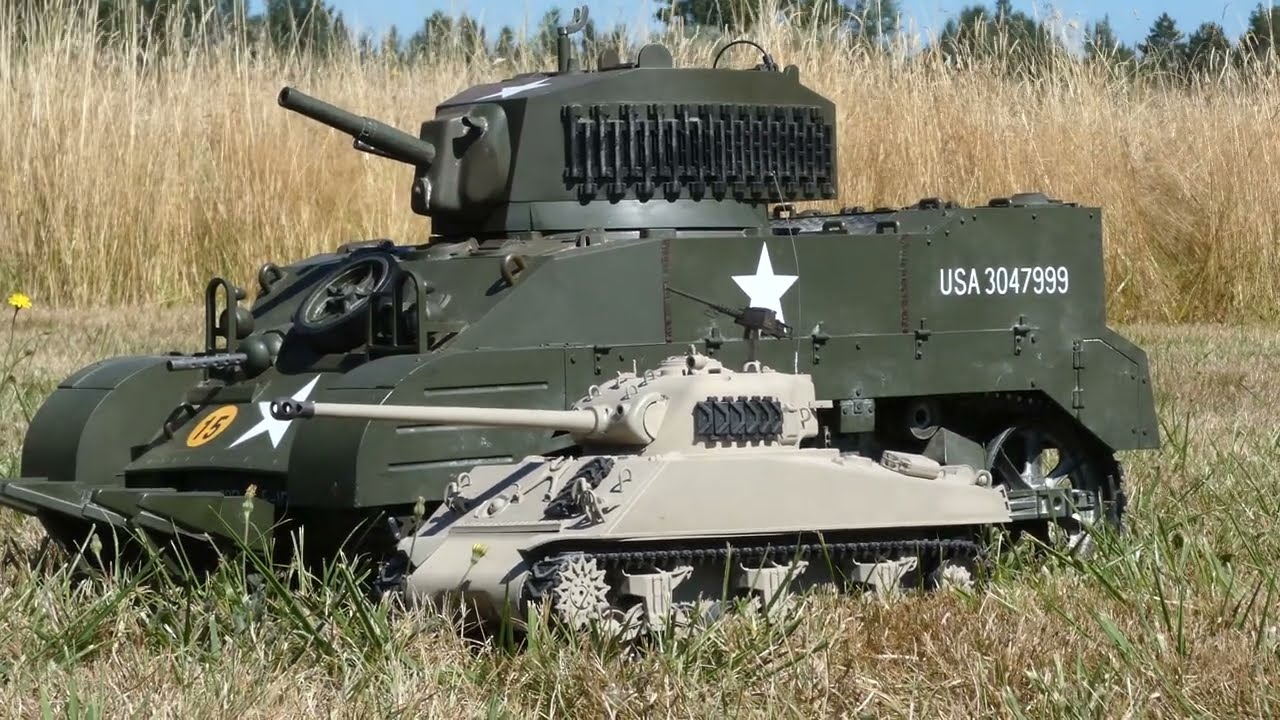 RC 1/6th Stuart Tank First run (Henglong conversion) - YouTube