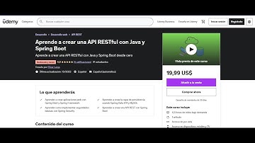 Aprende a crear una API RESTful con Java y Spring Boot desde cero (UDEMY)