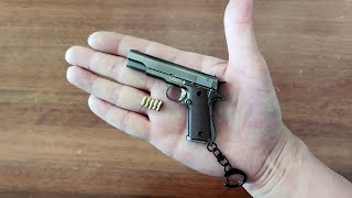 Mini Colt M1911 Shell Ejection Toy Gun Keychain Unboxing 2024