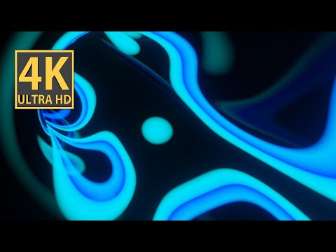 Abstract Background Video 4k VJ LOOP NEON Blue Teal Metallic Tunnel Calm Screensaver Visual ASMR