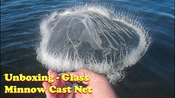 Unboxing New Glass Minnow Cast Net with 3/16" Mesh & Catching Greenbacks & Glass Minnows