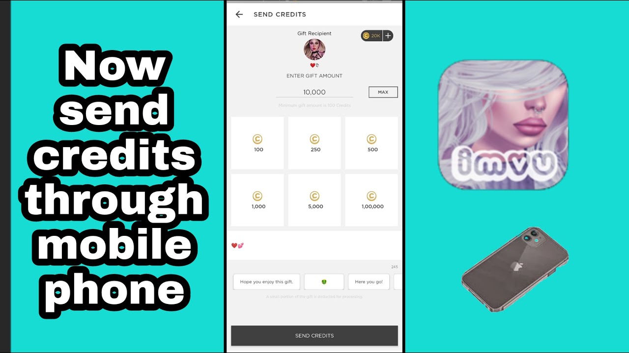 Send/Transfer Credits To Your Friends In Imvu Using Mobile Phone | Imvu Credits Transfer Method |