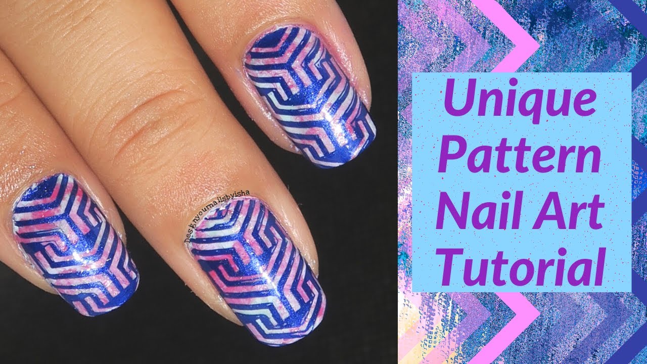 Unique Pattern Nail Art Tutorial | Smooshy Nails | Geometric Nails ...