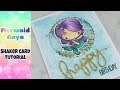 Shaker Card Tutorial | The Greeting Farm Mermaid Anya | Copic Colouring