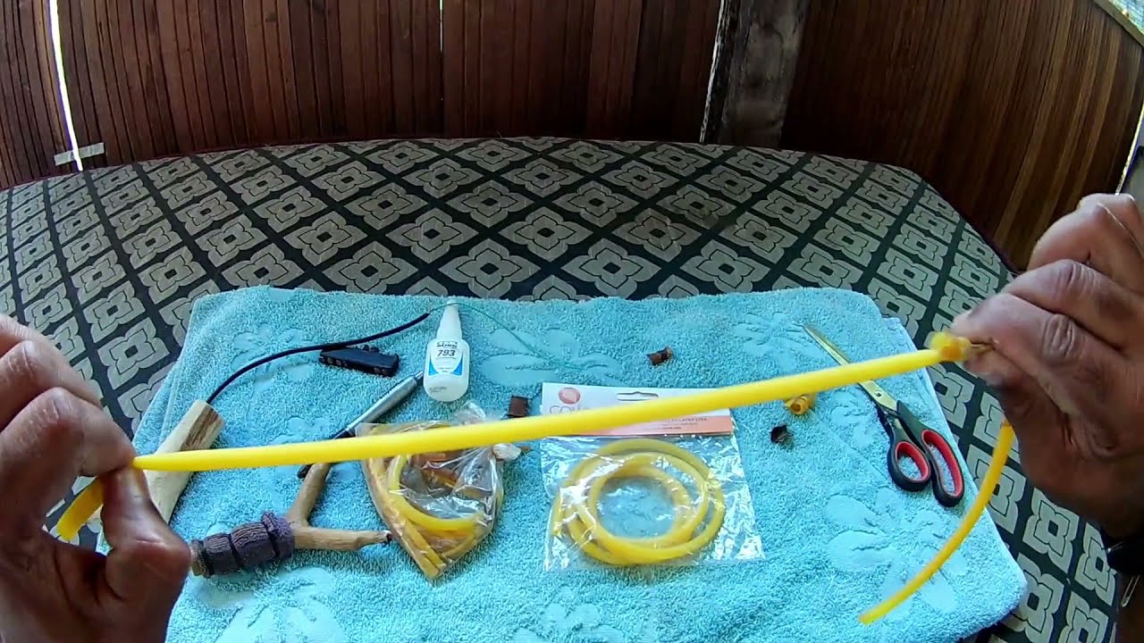 Dicas de estilingue, como amarrar as borrachas e como fiz a minha mira