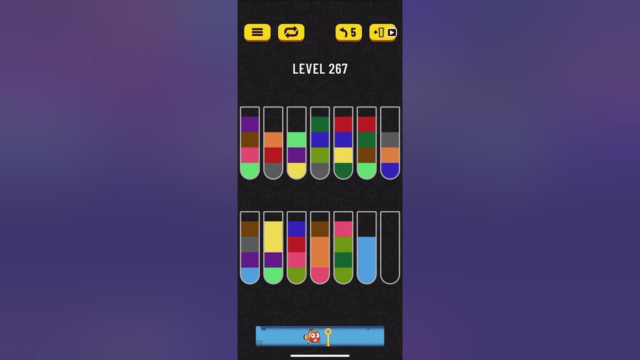 Он так зол успокой его 267 уровень. Уровень 267. watersortpuzzle level 1876.