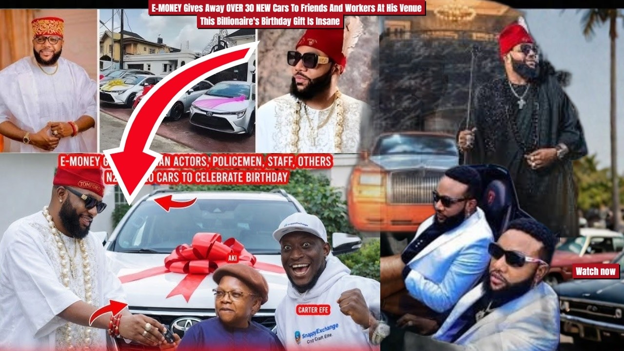 E-MONEY Gives Away OVER 30 NEW Cars To Friends And Workers At His Venue
