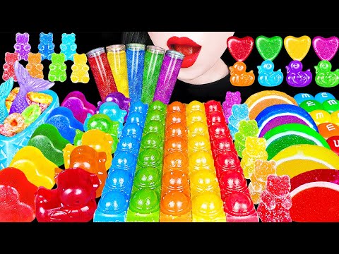 <strong>ASMR</strong> RAINBOW DESSERTS 신기한 무지개 드링크 레인보우팝잇 코하쿠토 KOHAKUTO <strong>PUSH</strong> POP IT GUMMY JELLY EATING SOUNDS MUKBANG