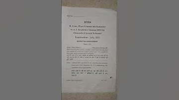 Marketing management #mdu  2022, 2021, 2019.MDU previous year question paper, B.com 4 sem