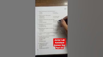 Junior Lab Assistant Answer Key #Part3 #kpsc #psc #labassistant